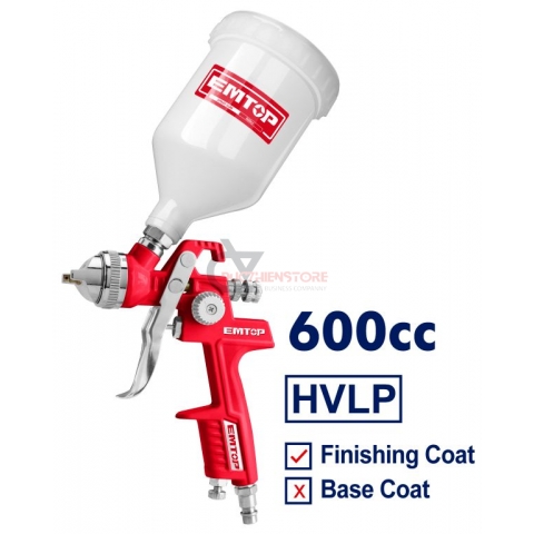 Súng phun sơn khí nén 600cc Emtop EASG04012