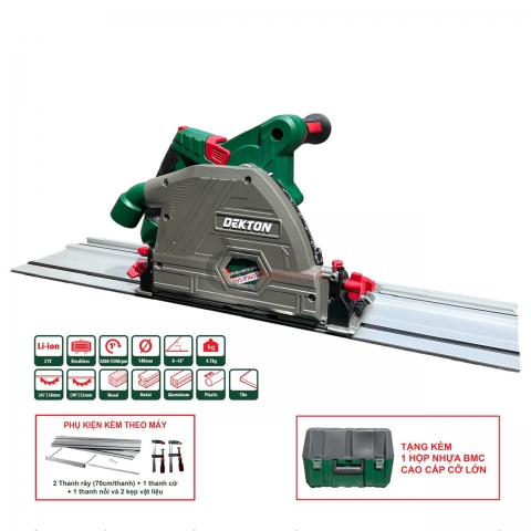 Máy cắt gỗ ray trượt Pin 21V Dekton M21-CGT140BL Brushless