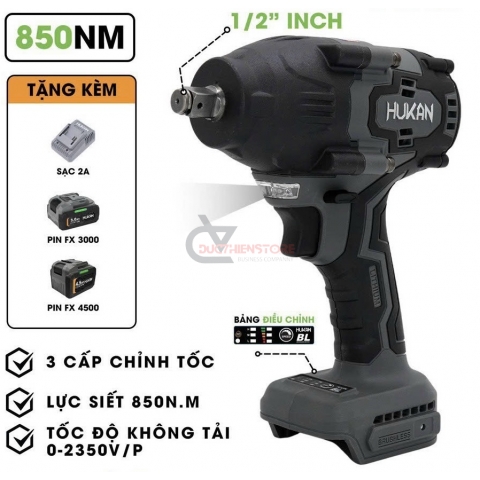 Combo Máy Siết Bulong Pin Hukan HM21-G2-IW850N 