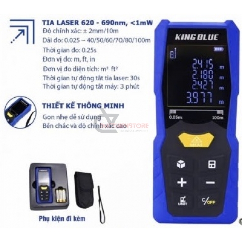 Thước đo khoảng cách 80m Kingblue KNZ-80R tia xanh