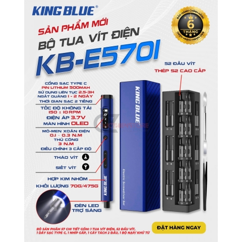 Tô vít Pin kèm 55 chi tiết Kingblue KB-E570l