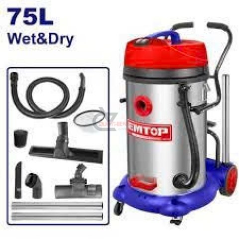 Máy hút bụi 75 lít công nghiệp Emtop EVCR2401 ( khô & ướt )