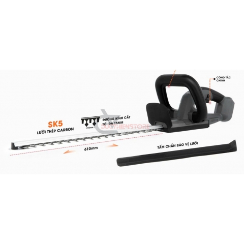 Cắt tỉa hàng rào dùng Pin Hukan G2-THR5014 Brushless ( chưa Pin & Sạc )